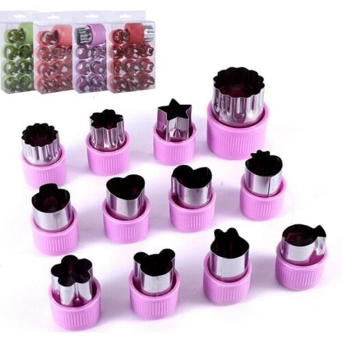 12PCS Kitchen Stainless Steel Flower Cutter Vegetable and Fruit Cutting Mold Kitchen Gadgets and Accessories Cooking Accessories