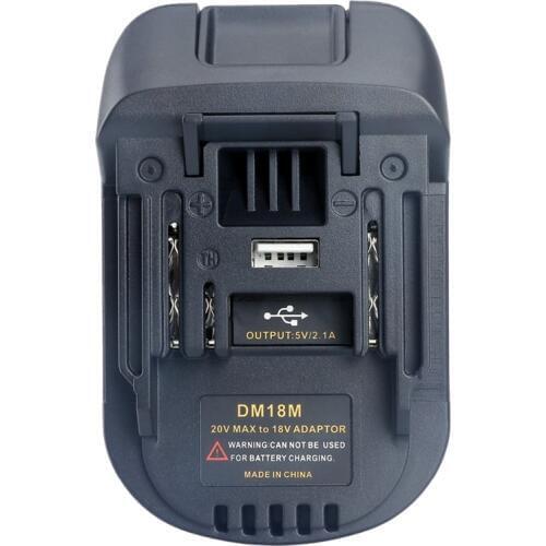 20V To 18V Battery Conversion Dm18M Li-Ion Charger Tool Adapter For Milwaukee Makita Bl1830 Bl1850 Batteries