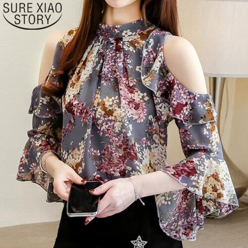 2021 Womens Blouses And Tops Short Sleeve Butterfly Sleeve O-neck Women Clothing Elegant Female Tops Long Sleeve Floral 5388 50