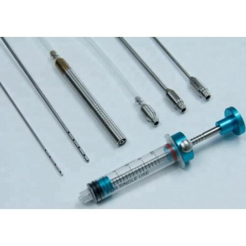 28 items Abdominal face leg and abdomen Fat Transfer liposuction kit box fat graft cannula liposuction kit