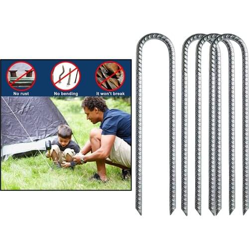 4 Pack Heavy Duty Trampoline Stakes 12" Wind Anchors Pegs for Outdoor Swing, Camping Tents