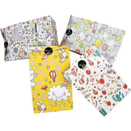 5pcs raft paper bag candy holiday gift bag for sandwich bread recyclable party bag packaging paper bag 22X12.5X7.5cm