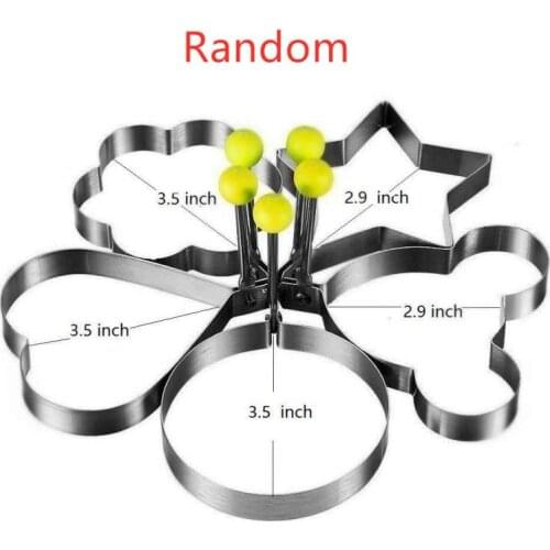 5 Pcs Creative Stainless Steel Omelet Maker Fried Egg Decoration Frying Egg Pancake Cooking Tools DIY Breakfast Egg Pancake Mold