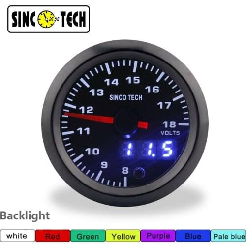 52mm 2inch 7 color 12v Car Truck LED Digital Voltage Gauge Meter Kit Racing