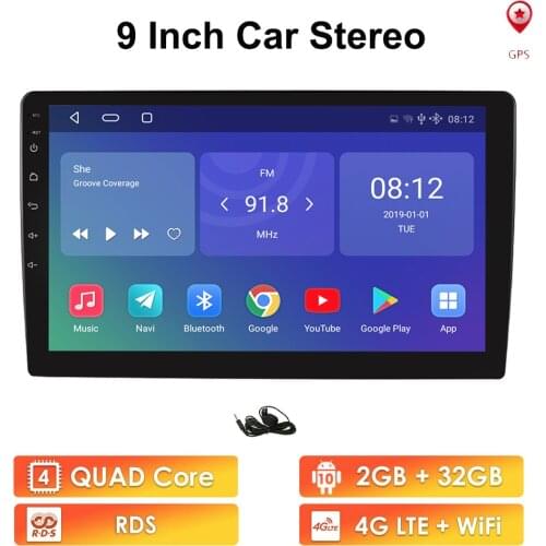 Android 10 2.5D Screen 9/10.1 Inch 2 Din Universal Car Radio GPS Navigation support Bluetooth WIFI MirrorLink OBD2 DVR Rear Cam