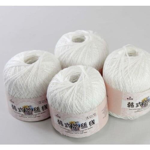 Free shipping 4Balls X50g New Soft Hand Knitting High quality soft 100% Cotton Crocheted Yarn 16112-4 White