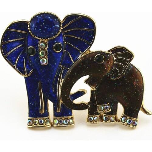 2019 Europe United States new fashion design enamel temperament elephant brooch coat drop glaze brooch