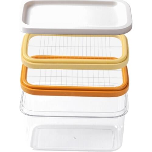 Butter Dish Box Holder Fridge Storage Lid Cutter Plastic Butter Dishes with Lids