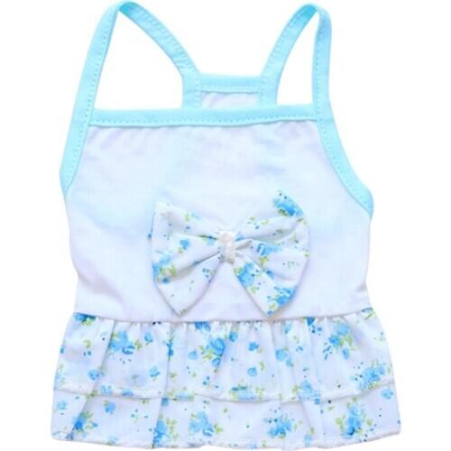 Pet Clothing Dog Clothing Fresh Cotton Knot Small Dog Pet Halter Skirt Spring/summer Style Dog Outfit Girl Dog Clothes