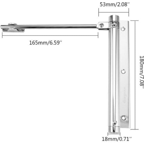 Home Automatic Self Closing Hinge Door Closer Single Spring Adjustable Lightweight Silent Without Buffering Surface