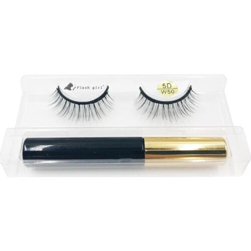 Flash Girl 5D-W series W 50 hot-selling mink magnetic eyelashes and eyeliner suit