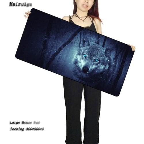 Mairuige Wolf Animal Natural Rubber Gaming Mouse Pad Free Shipping Large Locking Edge Mausepad Keyboards Desk Mat