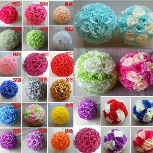 Artificial Rose Silk Flower Ball Centerpieces Mint Decorative Hanging Flower Ball Wedding Decorations DIY Any color can be mixed