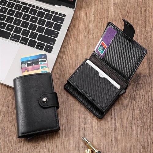 2021 Rfid Credit Card Holder Money Clip Wallet Men Slim Thin Leather Wallet Male with Note Compartment & Photo Holder