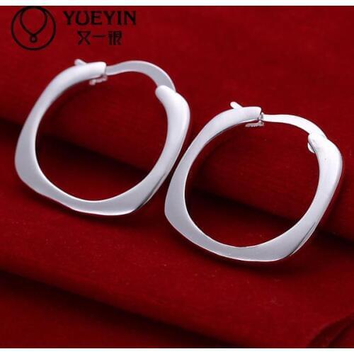 Circle earrings Wholesale chaep silver plated stud earrings for women fashion wedding jewelry Trendy ornaments