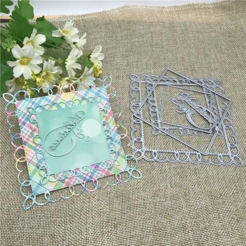 Square Photo Album Decorative Metal Cutting Dies Stencil Scrapbooking Photo Album Card Paper Embossing Craft DIY Die Cut