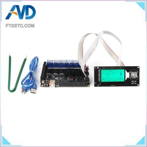 FYSETC F6 V1.3 ALL-in-one Mainboard + 6pcs Stepper Motor Driver DRV8825 + MINI12864 LCD Display mini 12864 Screen Support Marlin