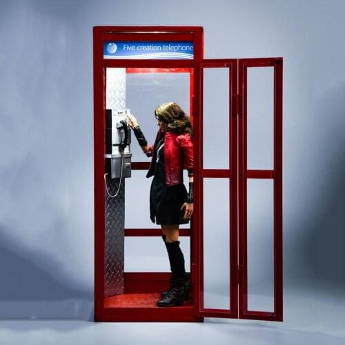 1/6 Scale Simulation Telephone Booth Model Mini Scene Accessories Props Fit 12'' Action Figure Model Toy