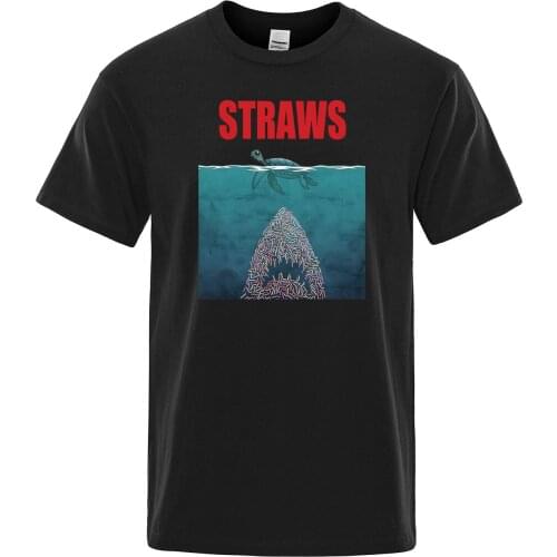 Skip A Straw Save A Turtle T Shirt Protect Ocean Slogan men Tshirt Streetwear Fashion Mens T-Shirts Hipster Summer Cotton Tops