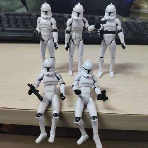 Lot of 5pcs SW White Trooper 3.75 inch Articulated Action Figure with Guns Weapon