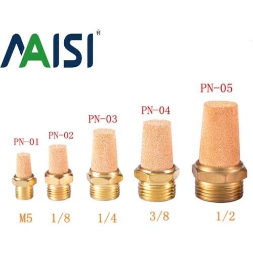 New 3pcs/Lot Sinter Copper Pneumatic Muffler Silencer Air Flow Speed Control 1/8" 1/4" 3/8" 1/2" 3/4" Valve