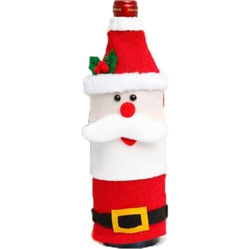 New Design 1PCS Red Cartoons Christmas Decorations Sweater Bottles Sets Clothes Bottle Dress Up Decorative Home Accessory