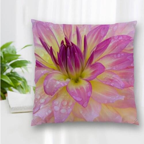 Custom Flower Dahlia Pillowcase With Zipper Bedroom Home Office Decorative Pillow Sofa Pillowcase Cushions Pillow Cover
