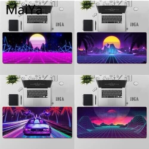 Maiya Top Quality Neon Retrowave Synthwave Art Rubber Mouse Durable Desktop Mousepad Free Shipping Large Mouse Pad Keyboards Mat