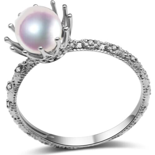 Luxury opal ring for women,natural white/pink/purple freshwater pearl ring jewelry adjustable,925 silver engagement ring