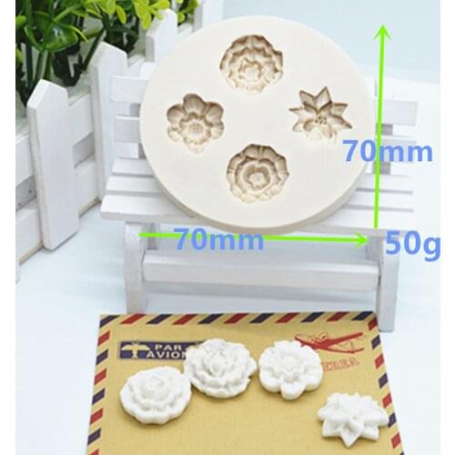 Rose Silicone Mold Candy Clay Chocolate Baking Molds DIY Party Flowers Cupcake Topper Fondant Cake Decorating Tools M447