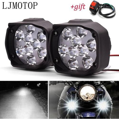 Motorcycle Led Lamps Waterproof Fog Spot Headlight 10W With Switch For Kawasaki Ninja 250R 400R KX65 KX85 KX125 KX250 KX250F