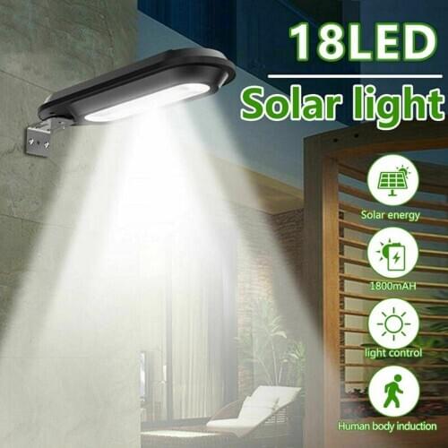 LBER 18 LED Solar Power Dusk to Dawn Light Outdoor Yard Garden Wall Lamp Waterproof