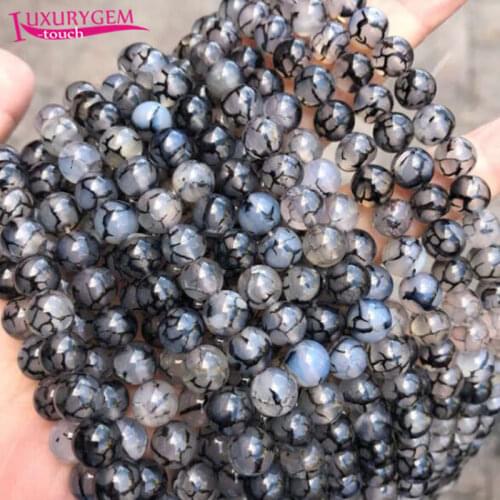 High Quality Natural Multicolor Agates Stone Round Shape Loose Spacer Crack Beads 4/6/8/10mm DIY Jewelry Accessory 38cm sk27