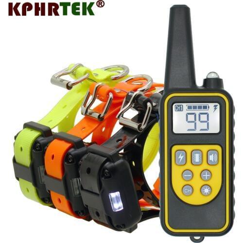 High-end 800 meters Remote Dog Training Collar Rechargeable and waterproof KPHRTEK KP-DT01 Shock Vibration 99 Level 28815180420