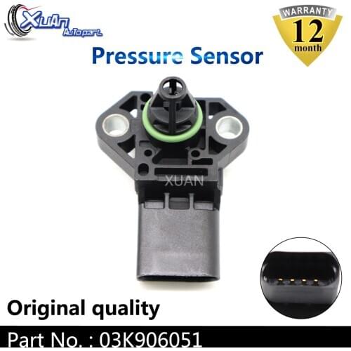 XUAN 03K906051 4 BAR Intake Manifold Boost Pressure MAP Sensor Drucksensor for AUDI A1 A6 A7 Q5 PORSCHE PANAMERA SEAT IBIZA
