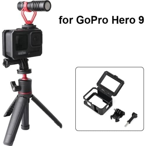 Protective Frame for GoPro Hero 9 Housing Case Shell with Cold Shoe Protector for Go Pro Hero9 Black Action Camera Accessories