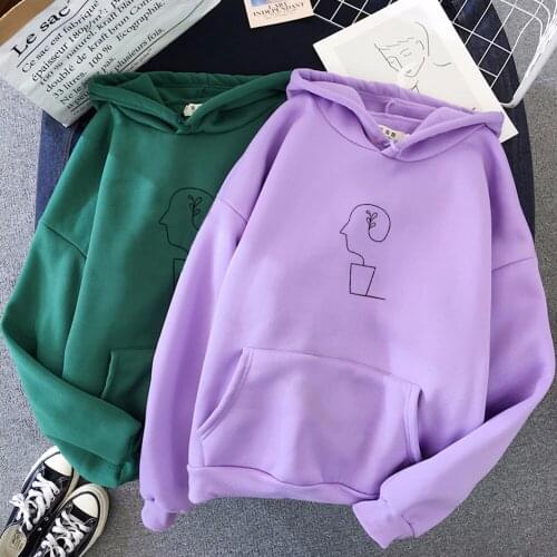 Autumn Winter Skuggnas Creation Line Art Sweatshirts Women Kawaii Graphic Hoodie Pullover Aesthetic Harajuku Tops Streetwear