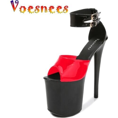 Women Sexy Shoe Sandals Club Platfrom-Color High-heels Girl Show Sandals Mixed Colors Thin Heels 20CM Pole Dance Stripper Shoes