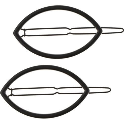 2 Pcs Womens Minimalist Geometric Oval Hair Clip Smooth Hairpin Hair Clamp