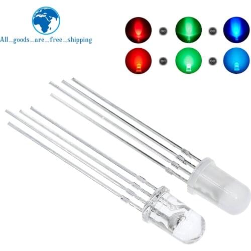 20pcs 5mm RGB LED Common Cathode / Common Anode Tri-Color Emitting Diodes f5 RGB Diffused / Transparent Highlight for arduino
