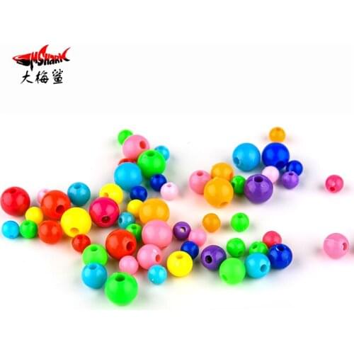 200pcs Luminous Beads Space Beans 6mm 8mm 10mm Round Carp Float Balls Stopper sea Fishing Tackle Plastic Cross Stopper Beads