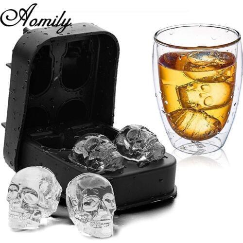 Aomily 3D Skull Shaped Silicone Chocolate Ice Lattice Soap Mould Candy Fondant Cake Mould Silicone Chocolate Cookies DIY Mold