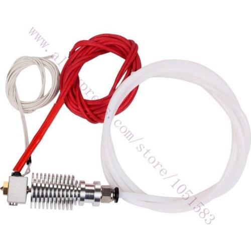 3D Printer 1.75mm Extruder V6 All metal Bowden Hotend with 12/24V Heater, 100K NTC thermistor& PTFE Tubing