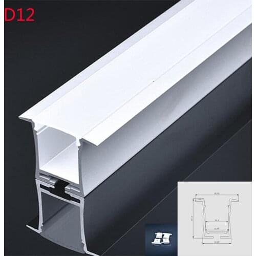 4 Sets D12 100cm U Shape Aluminum Channel Profile With Cover, End Caps and Hanging Wire for LED Bar lights