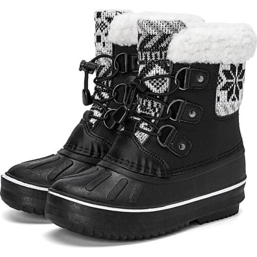 Booties For Girls Kids Waterproof And Sand-proof Cotton Shoes High Fur Boots Shoes For Children Boot Rubber Boots For Girl