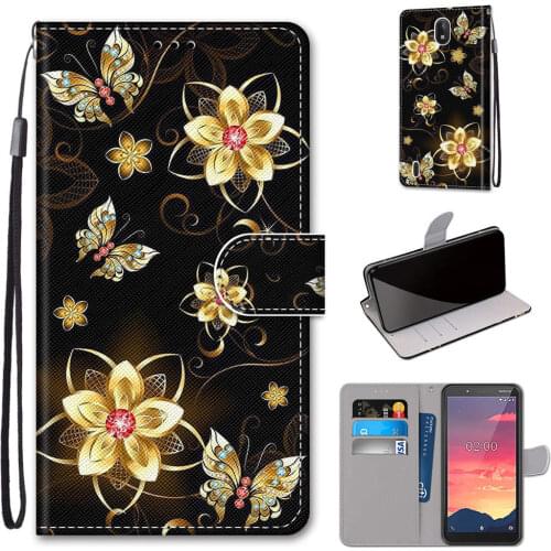 Card Holder Stand Book Cover For Nokia 2.2 4.2 6.2 7.2 For Nokia 2.3 5.3 Capa 3.1 5.1 6.1 C1 C2 X5 Butterfly Wallet Case DP08F