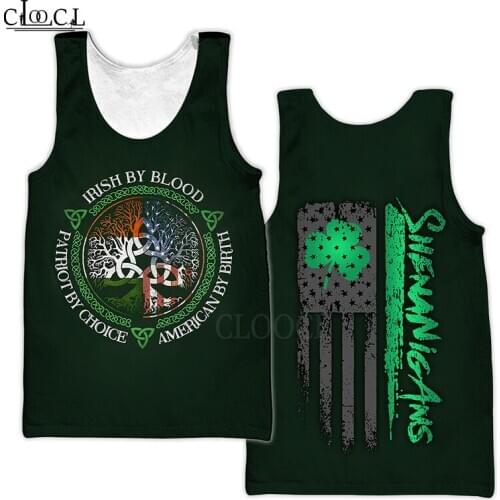 CLOOCL Newest Irish St.Patrick Day Tank Tops 3D Print Summer Hip Hop Streetwear Vest Sleeveless Men Women Fitness Clothing