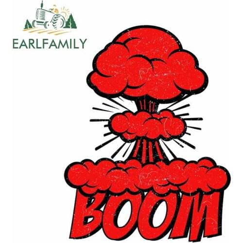 EARLFAMILY 13cm x 9.8cm for Mushroom Cloud] Boom Decal Car Door Occlusion Scratch Car Stickers Windshield Personality Graphics