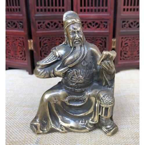 China brass archaize Look book Guan yu crafts statue