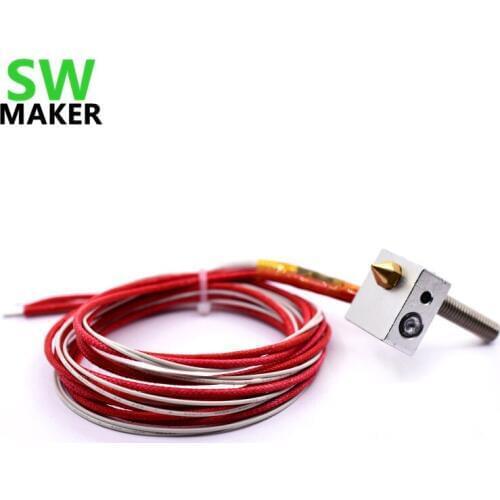 SWMAER MK8 extrusion head kit MK8 hotend set nozzle 0.2mm/0.3mm/0.4mm/0.5mm for 1.75mm 3D printer parts